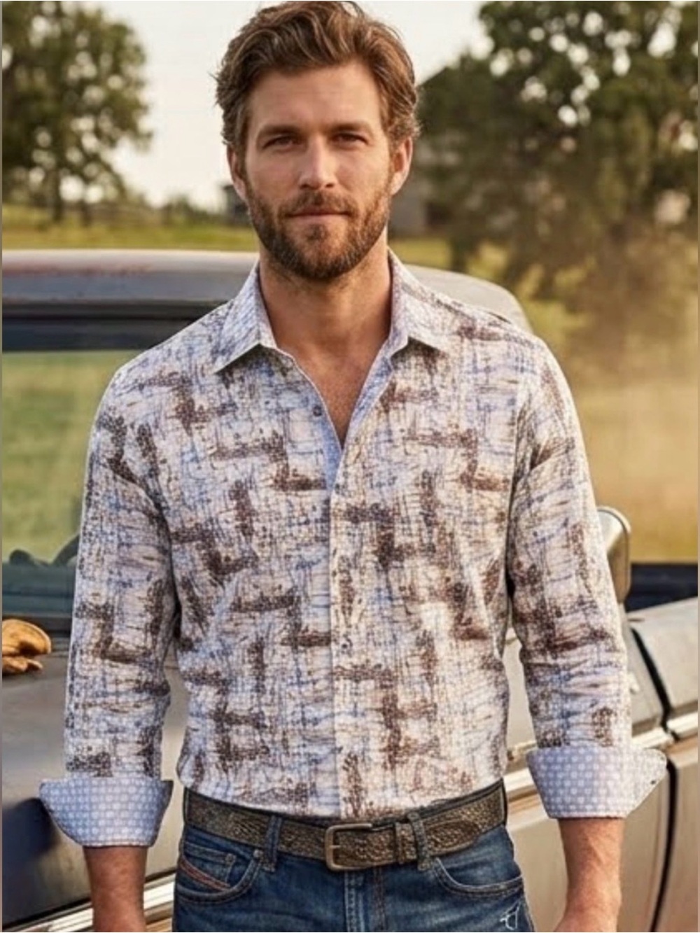 Robert Graham "Pickup Truck" Classic Fit Button Down Shirt Size XL